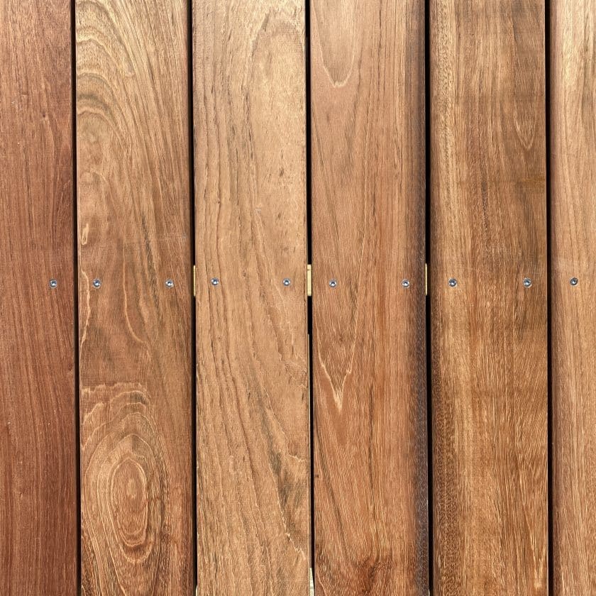 terrasse bois en Jatoba vue de face