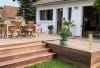 terrasse en bois, coin goûter, détente, salon extérieur
