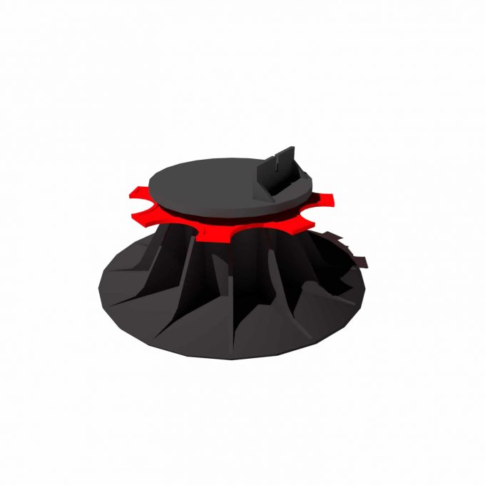 Pièce noire et rouge pour kit terrasse bois, accessoire de platelage