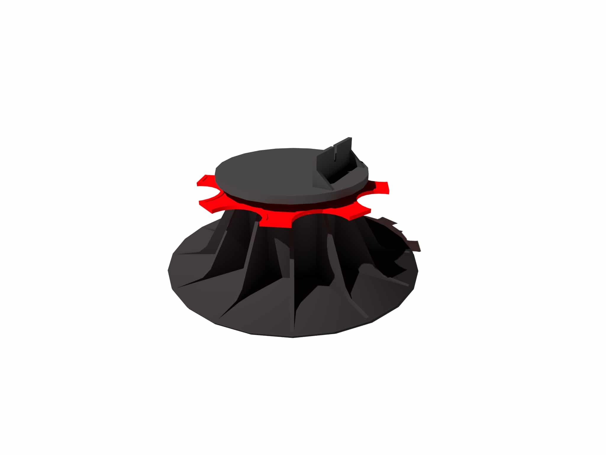 Pièce noire et rouge pour kit terrasse bois, accessoire de platelage