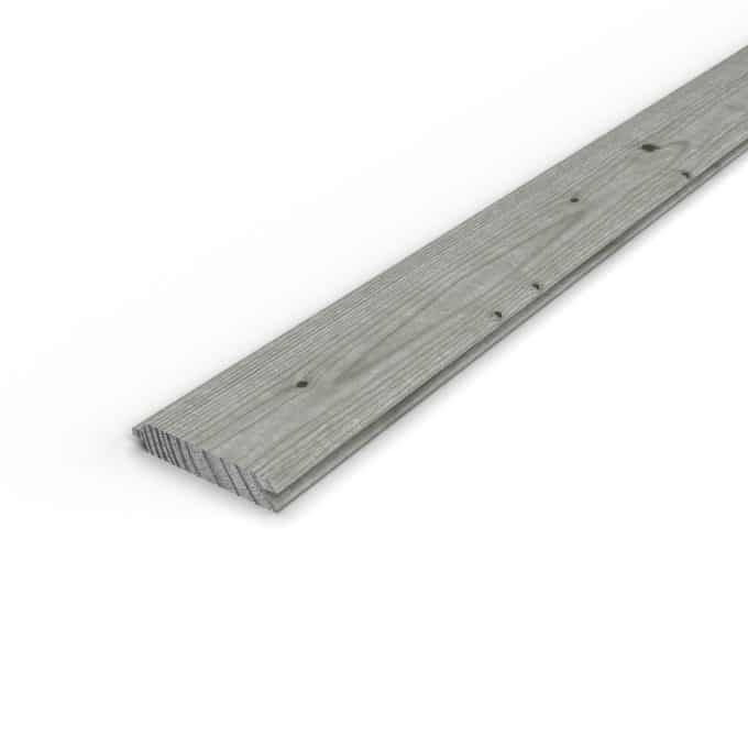 Planche grise 27x130 emboîtable en pin autoclave gris, teintée dès la pose : pièce seule