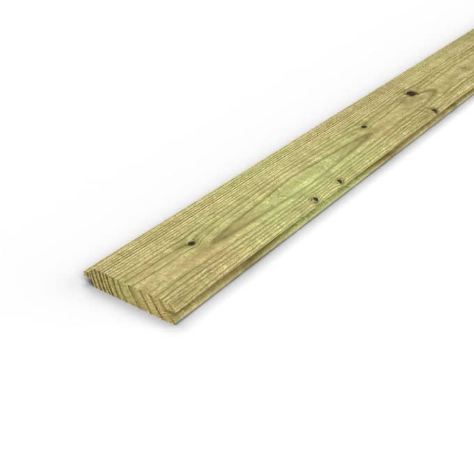 Planche d'habillage 27x130 emboîtable en pin autoclave vert, paroi pleine : pièce seule