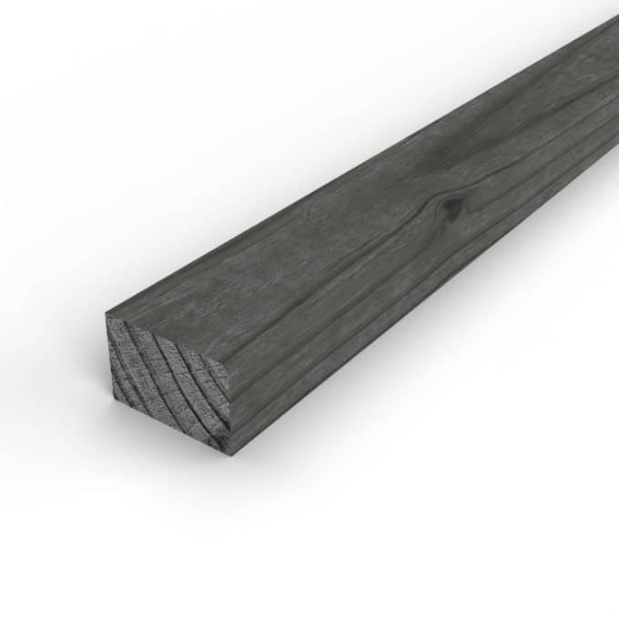 Tasseau 28x42 noir en pin sylvestre, teinte profonde et bords droits : pièce seule