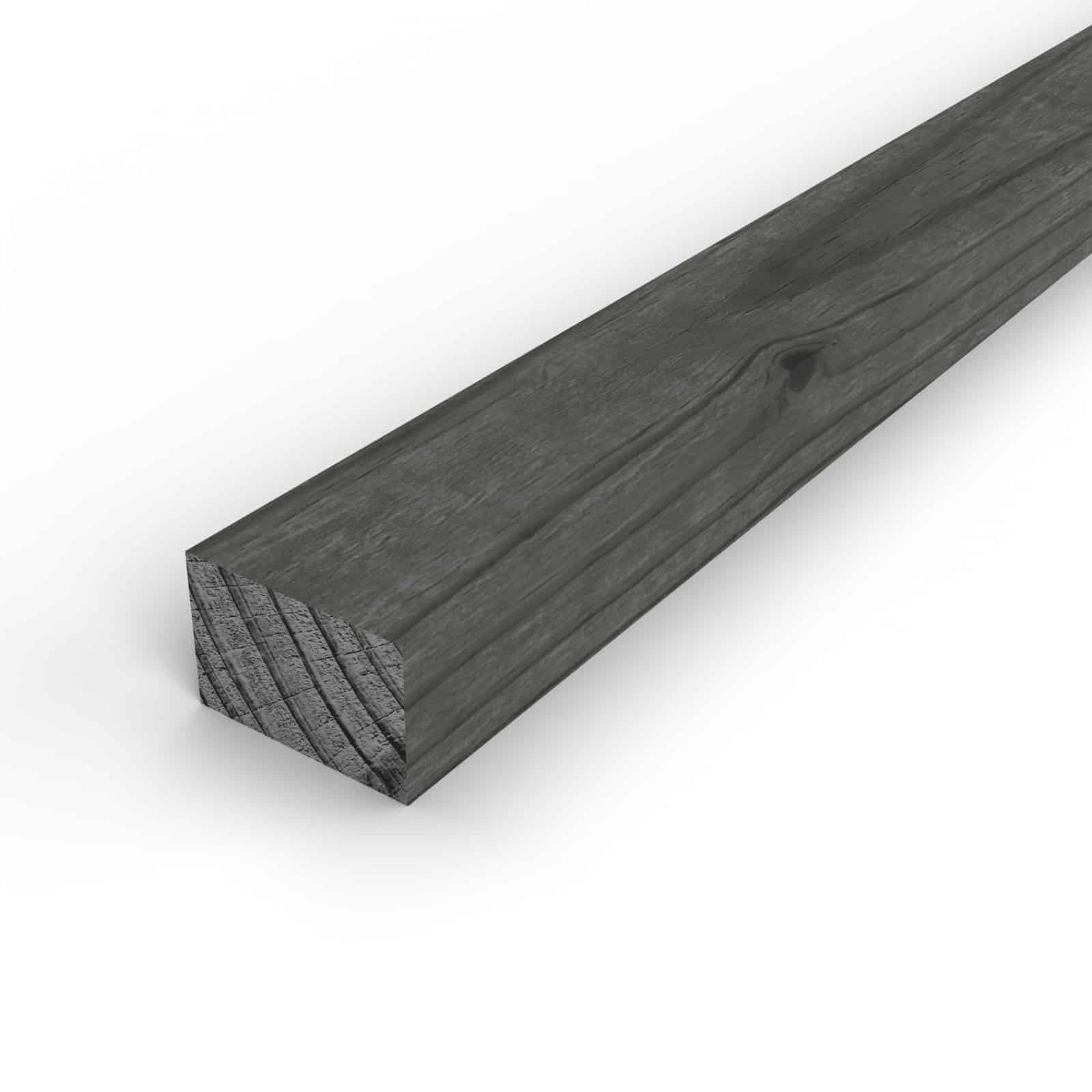Tasseau 28x42 noir en pin sylvestre, teinte profonde et bords droits : pièce seule